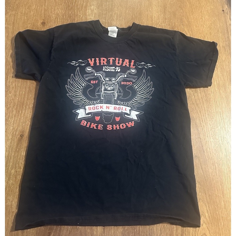 Vintage KSHE 95 St Louis Rock Radio Graphic T Shirt Rock N Roll Motorcycle Med